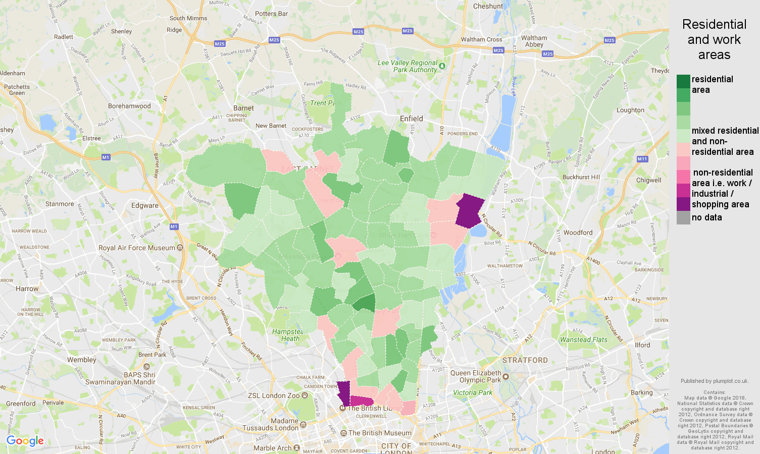 North London residential areas map