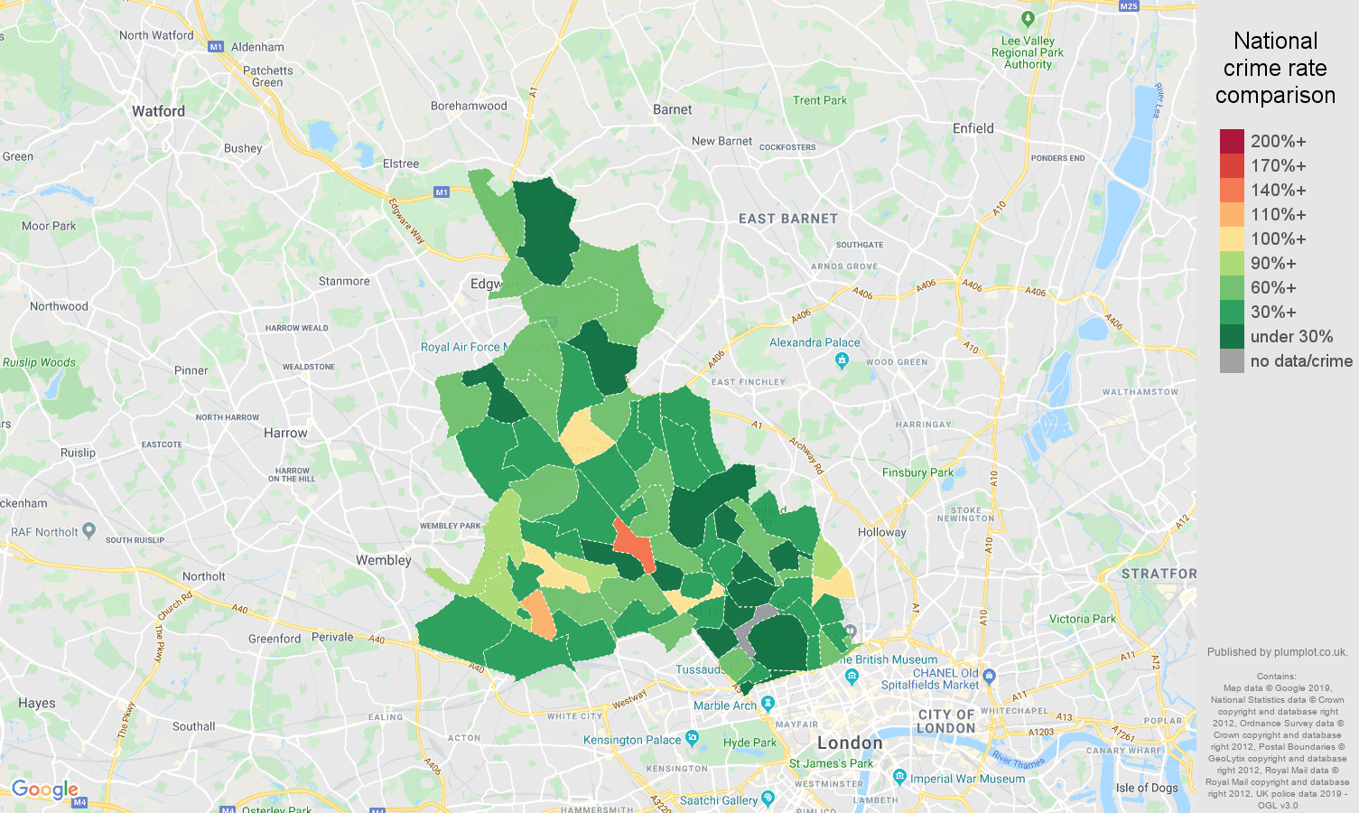 Map Of North West London Areas North-West-London Other Crime Statistics In Maps And Graphs.