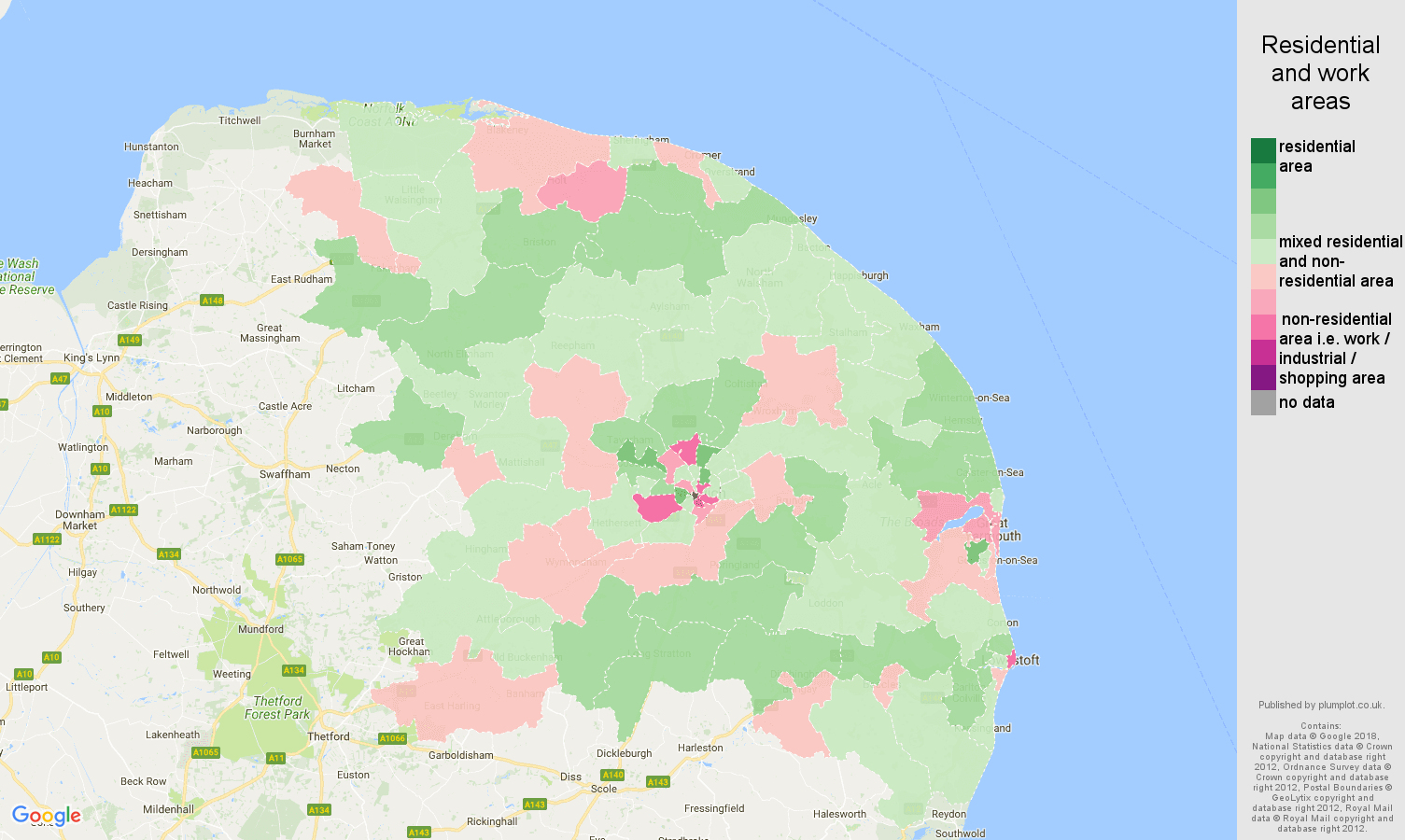 Norwich residential areas map