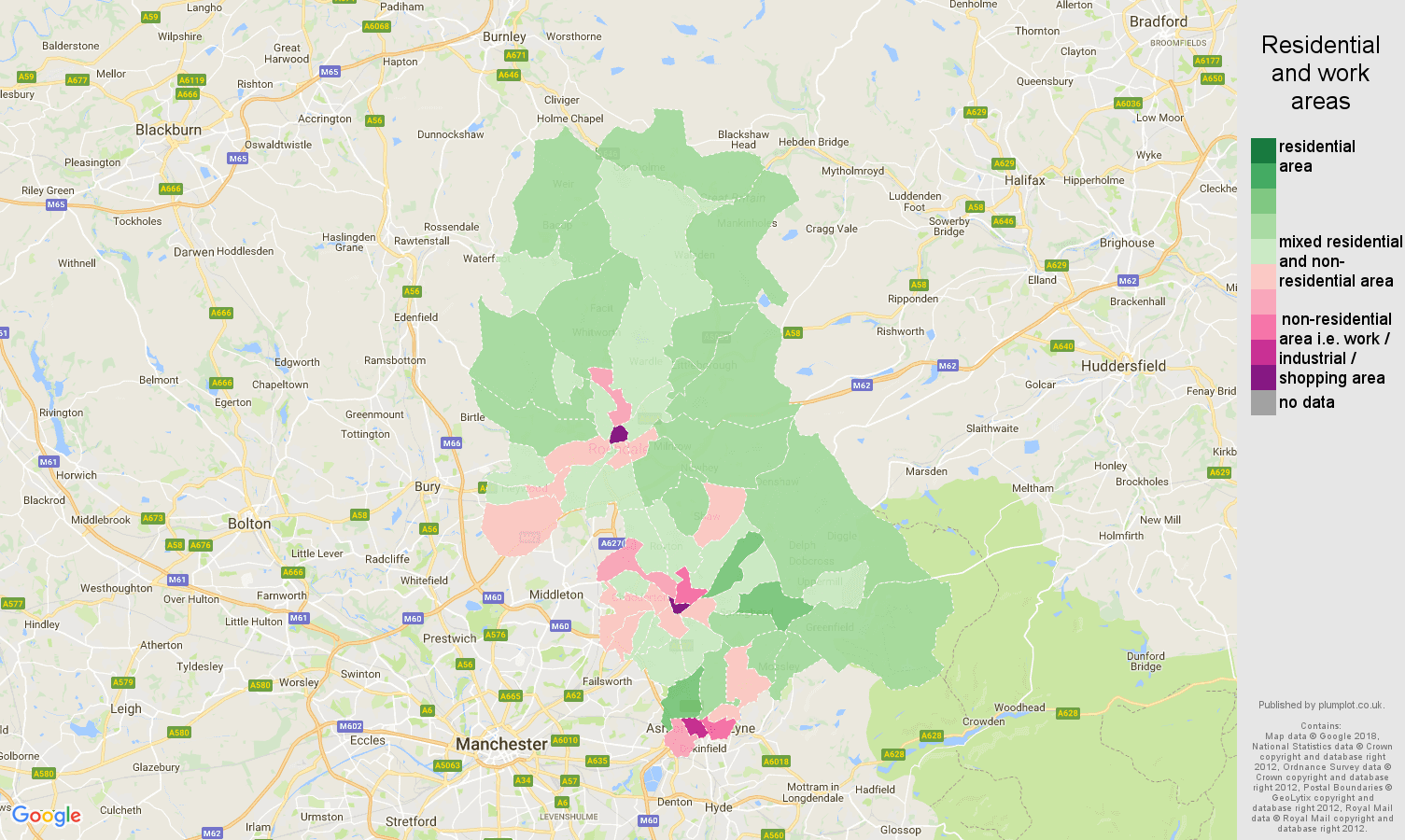 Oldham Population Stats In Maps And Graphs   Oldham Residential Areas Map 