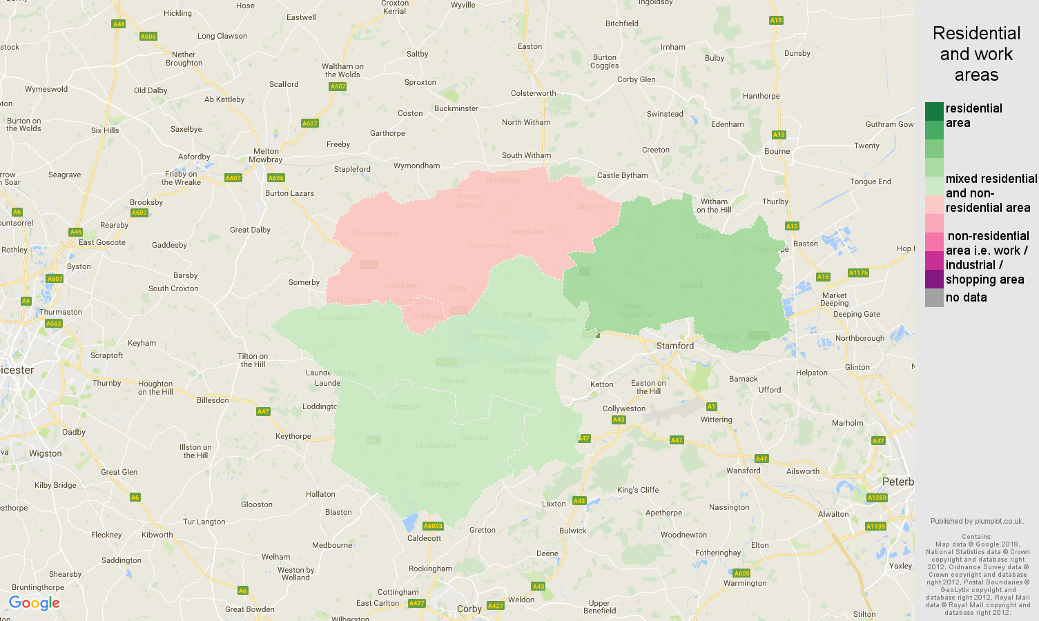 Rutland residential areas map