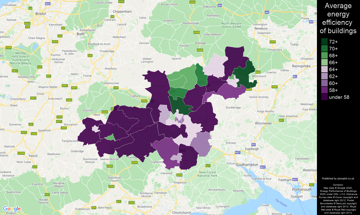 Salisbury map of energy efficiency of houses