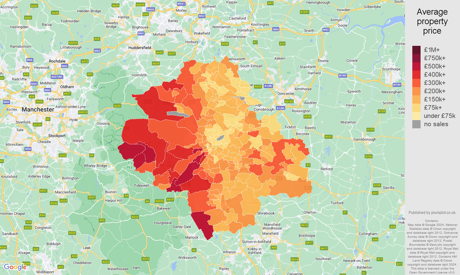 Sheffield house prices map