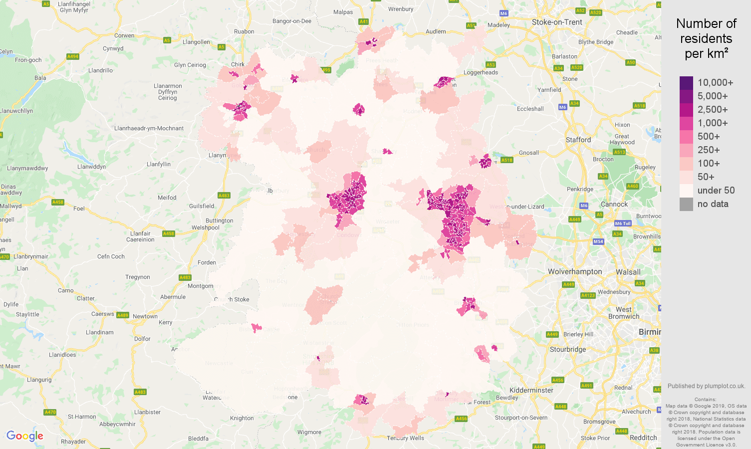 Shropshire Population Stats In Maps And Graphs