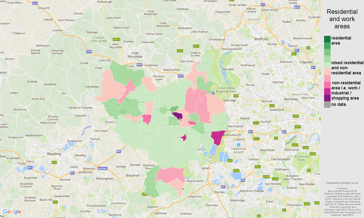 Slough residential areas map