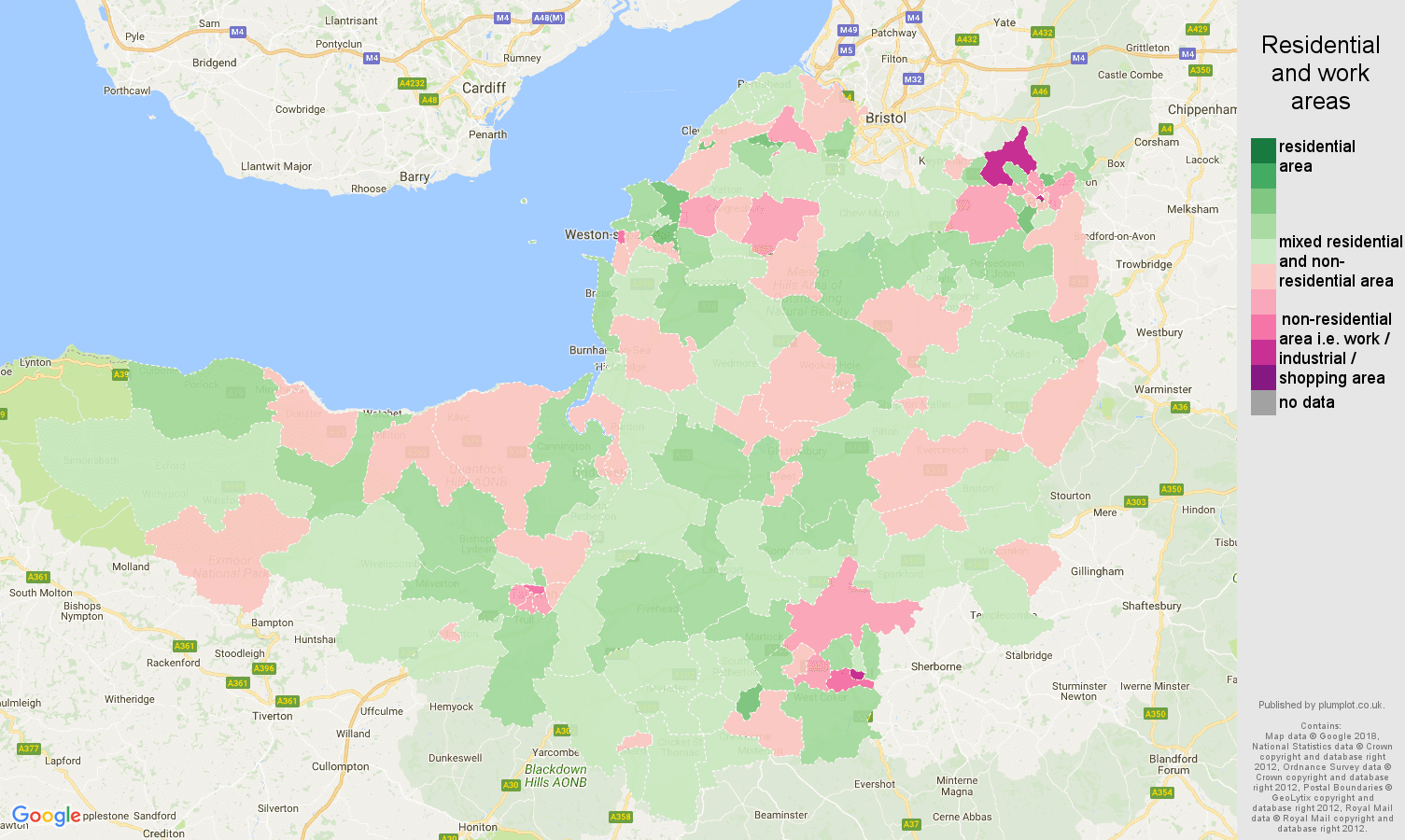 Somerset residential areas map