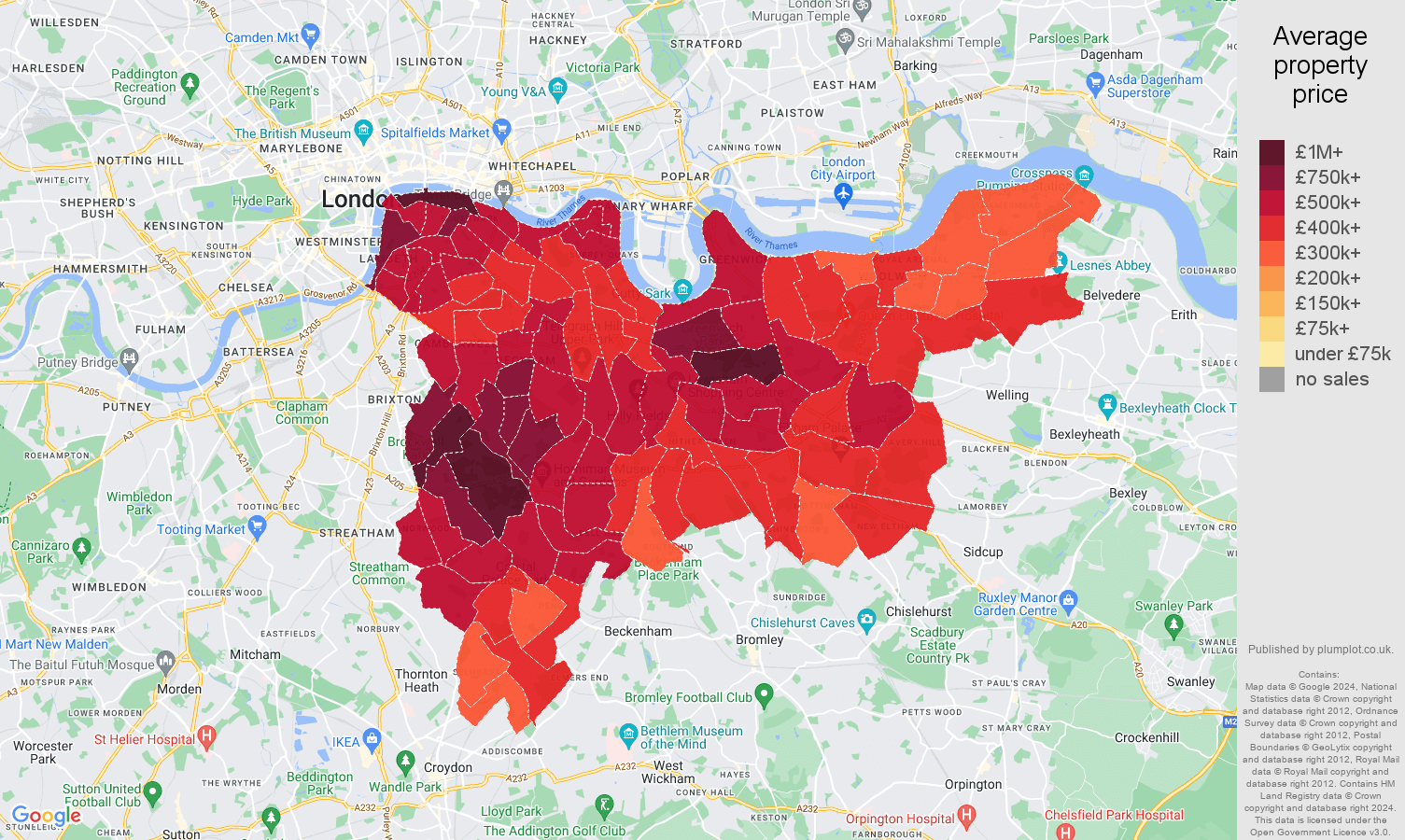 South East London House Prices In Maps And Graphs