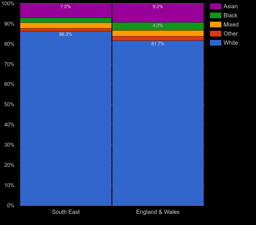South East population ethnic group