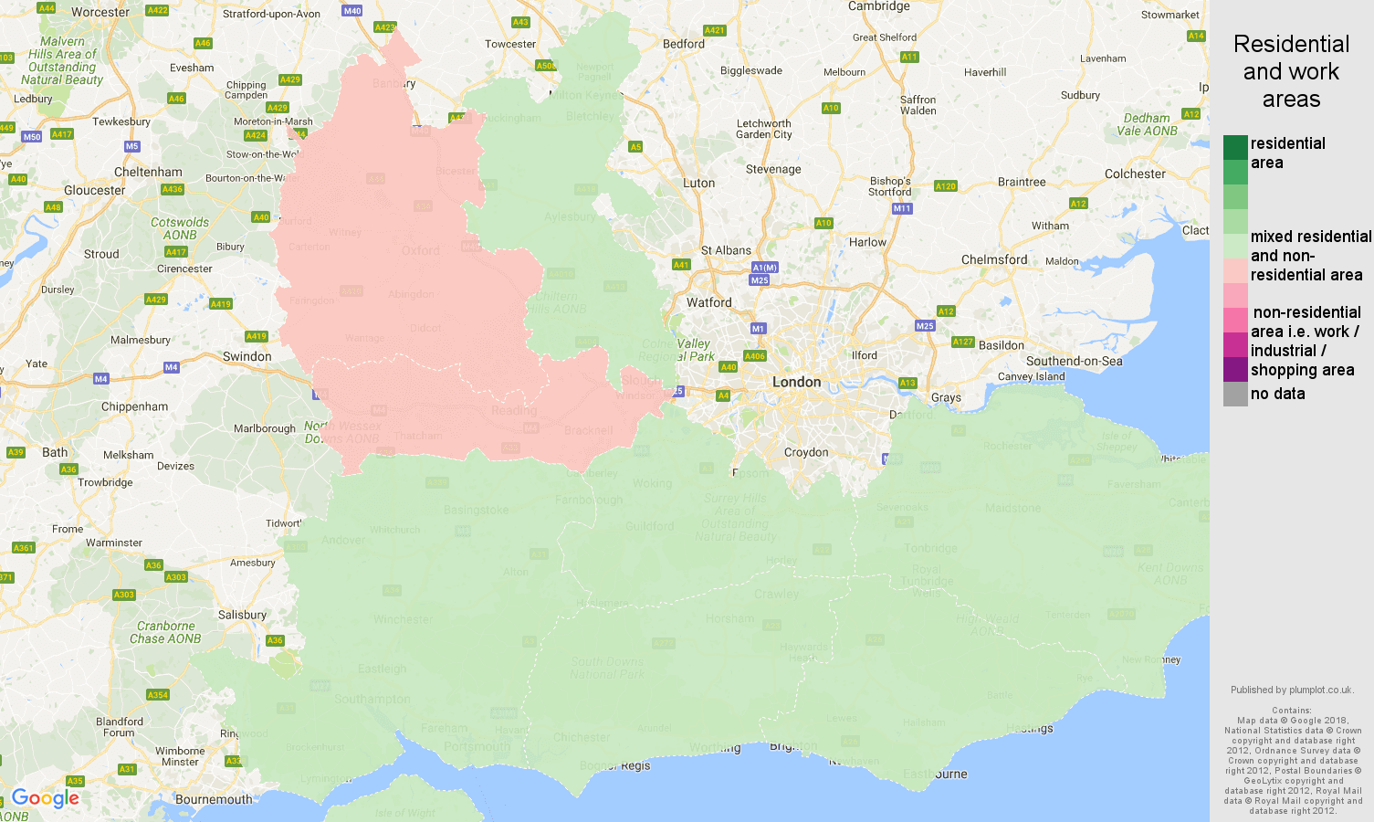 SouthEast population stats in maps and graphs.