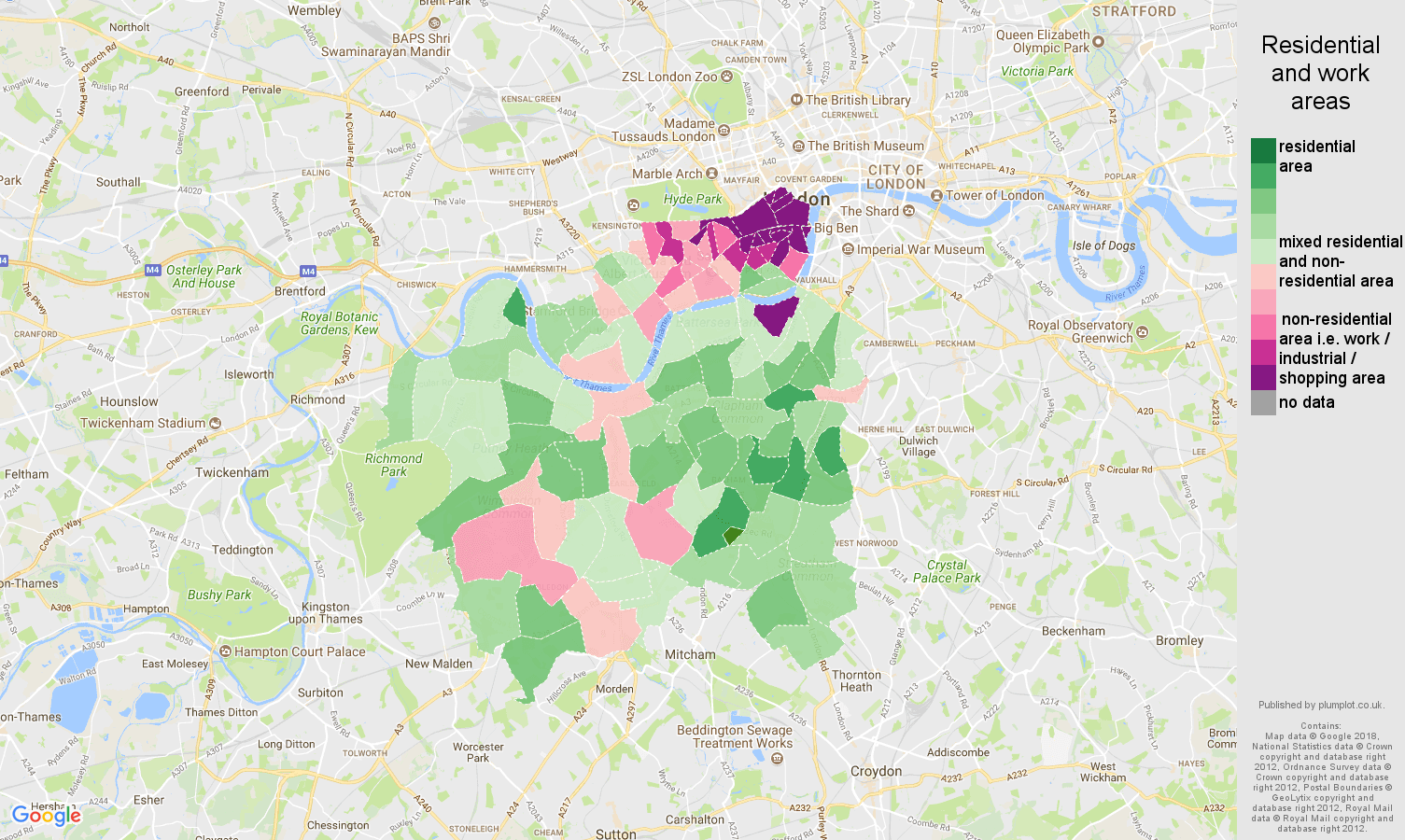 South West London residential areas map