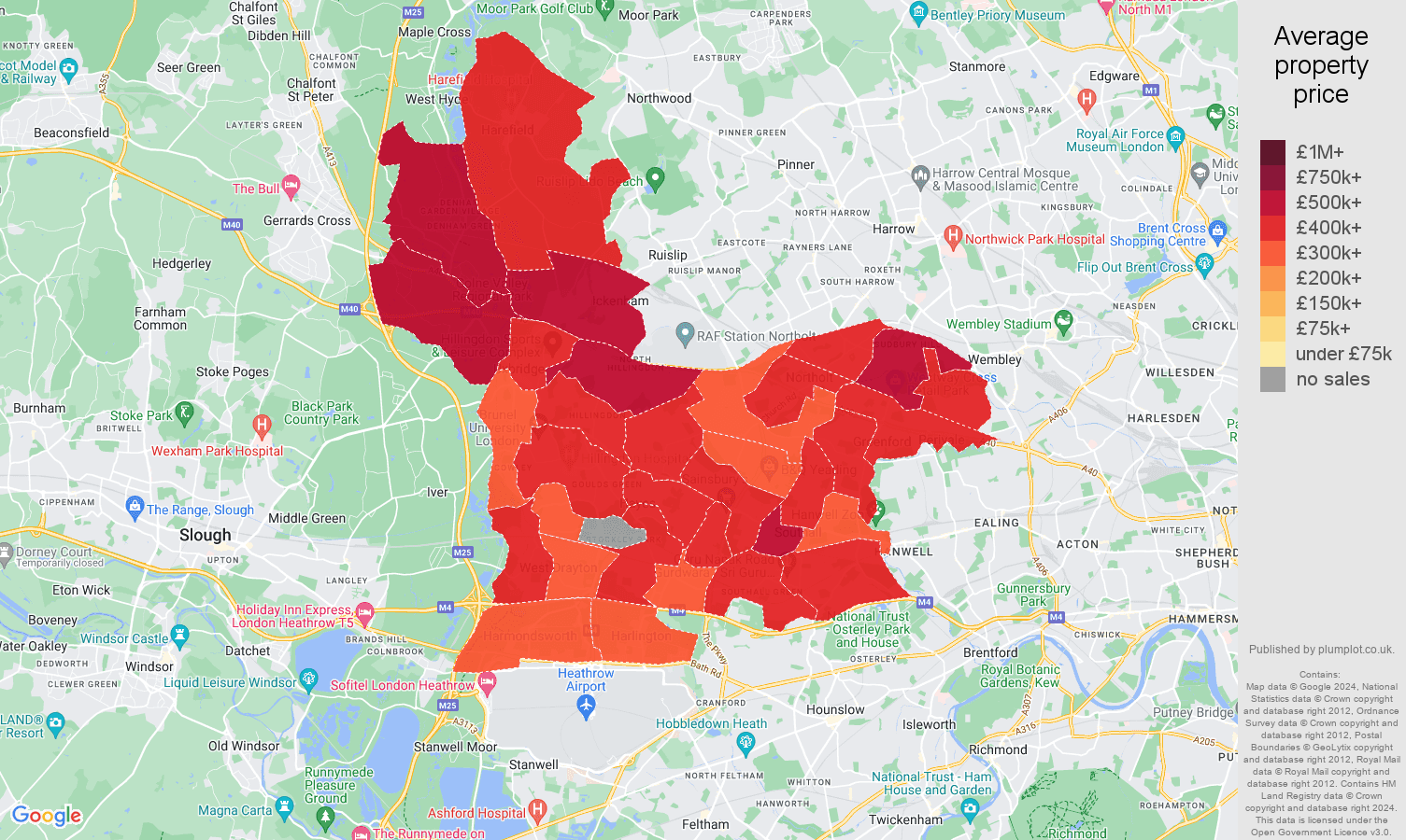 Southall house prices map