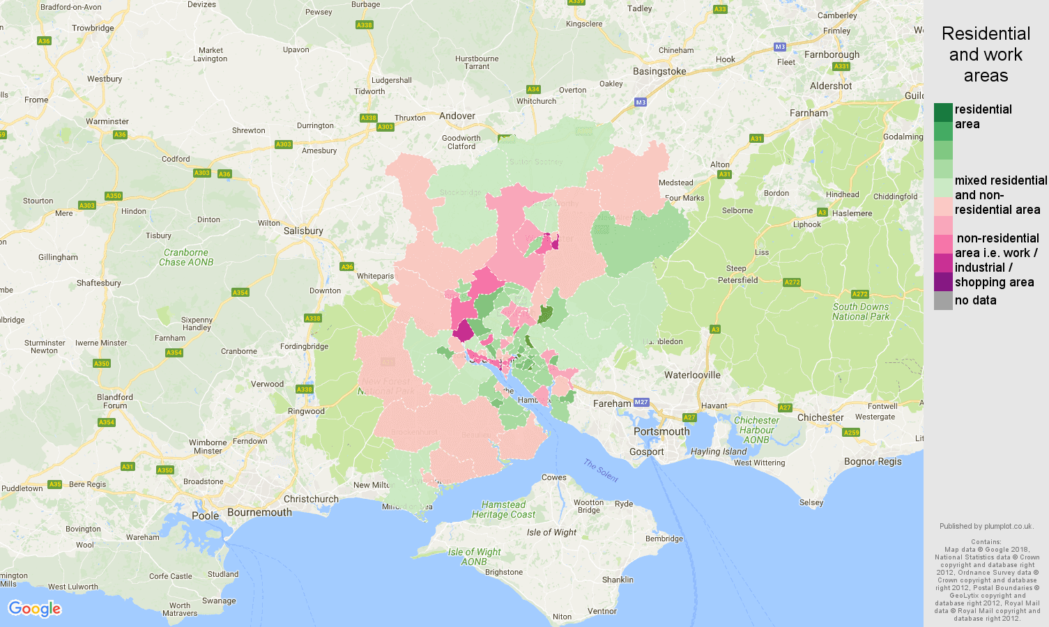 Southampton residential areas map