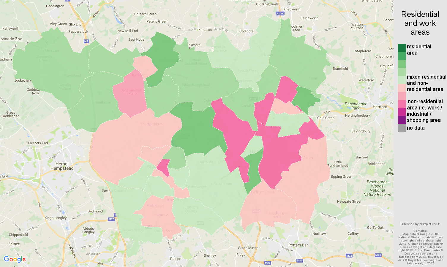 StAlbans population stats in maps and graphs.