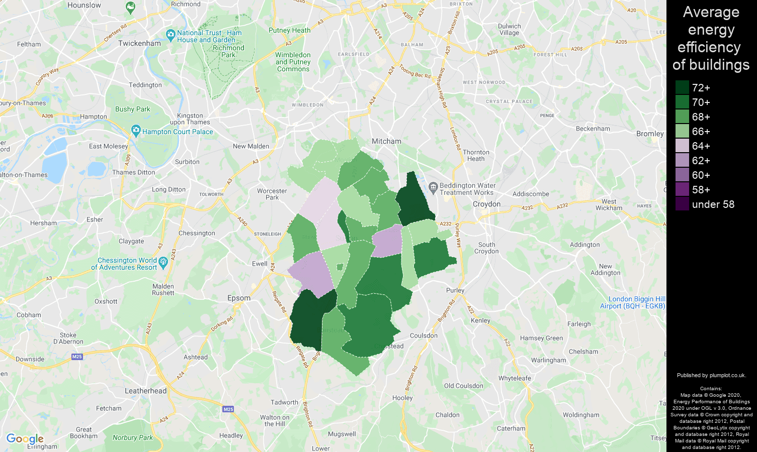 Sutton map of energy efficiency of flats