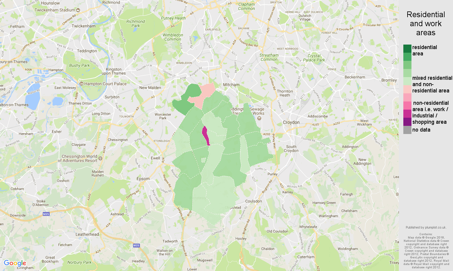 Sutton population stats in maps and graphs.