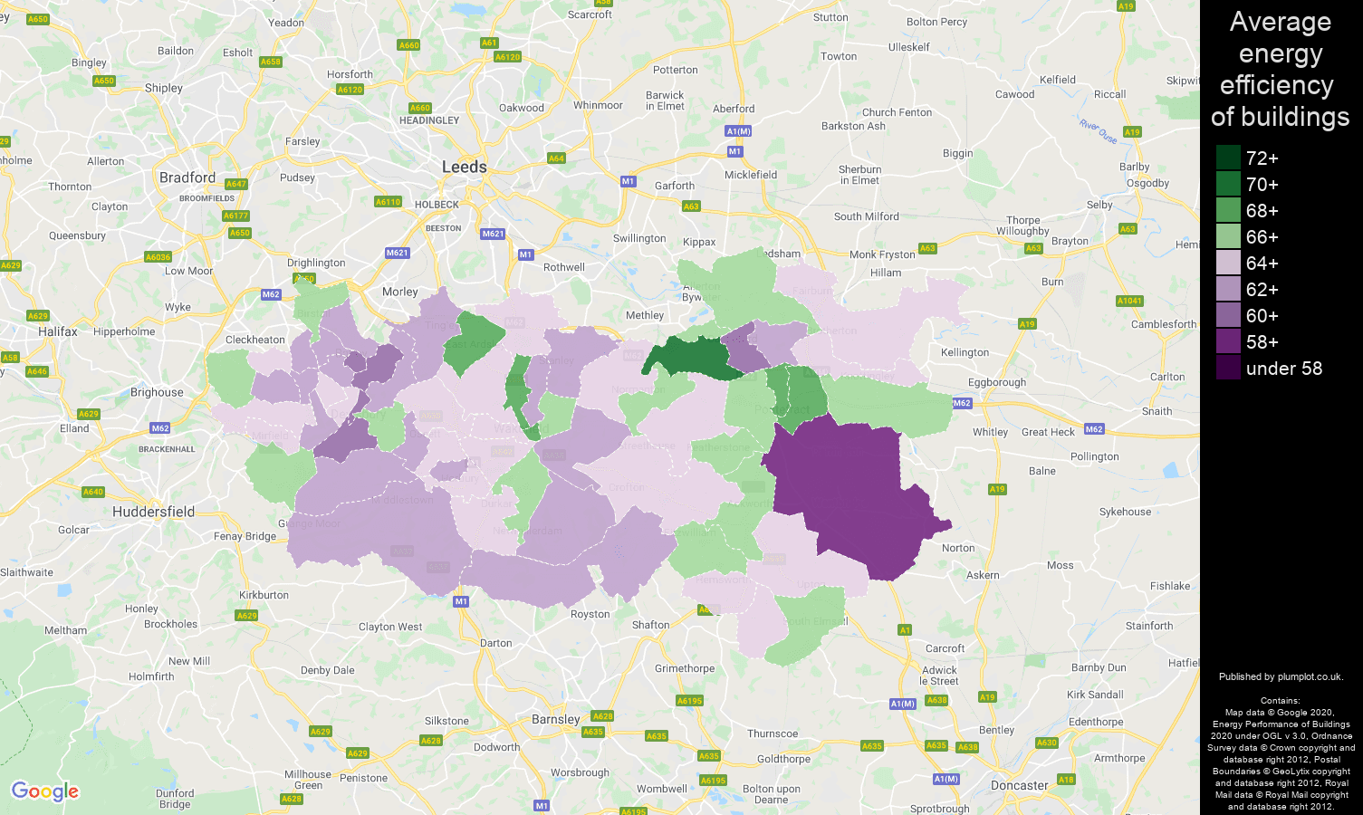 Wakefield map of energy efficiency of properties