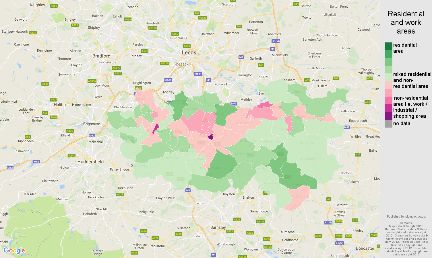 Wakefield residential areas map