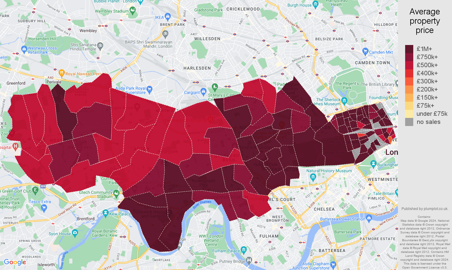 West London house prices map