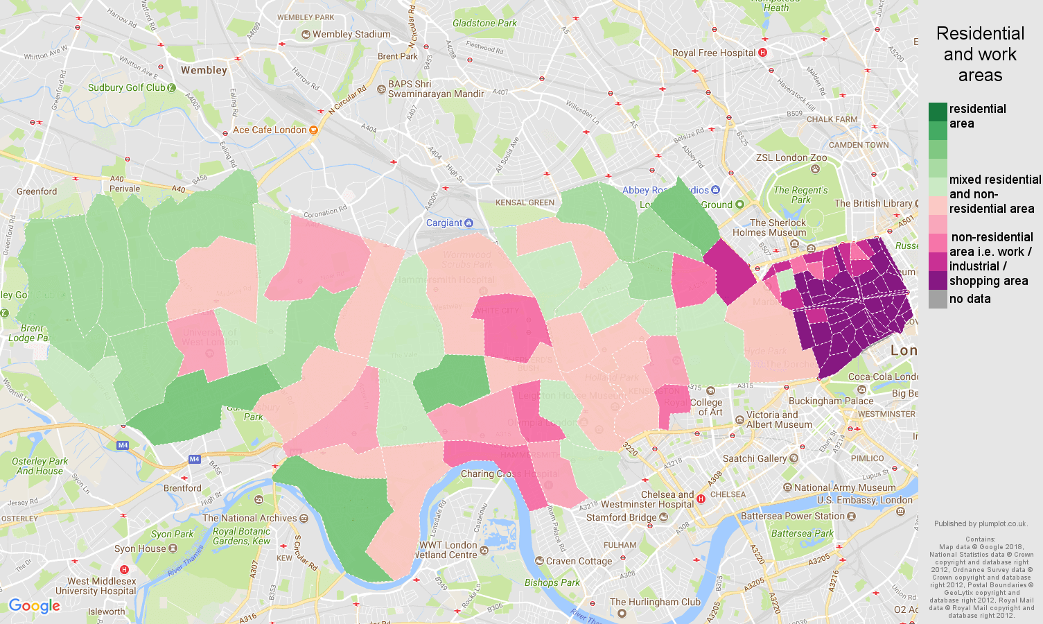West London residential areas map