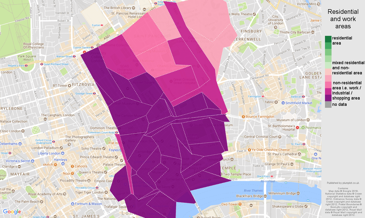 Western Central London residential areas map