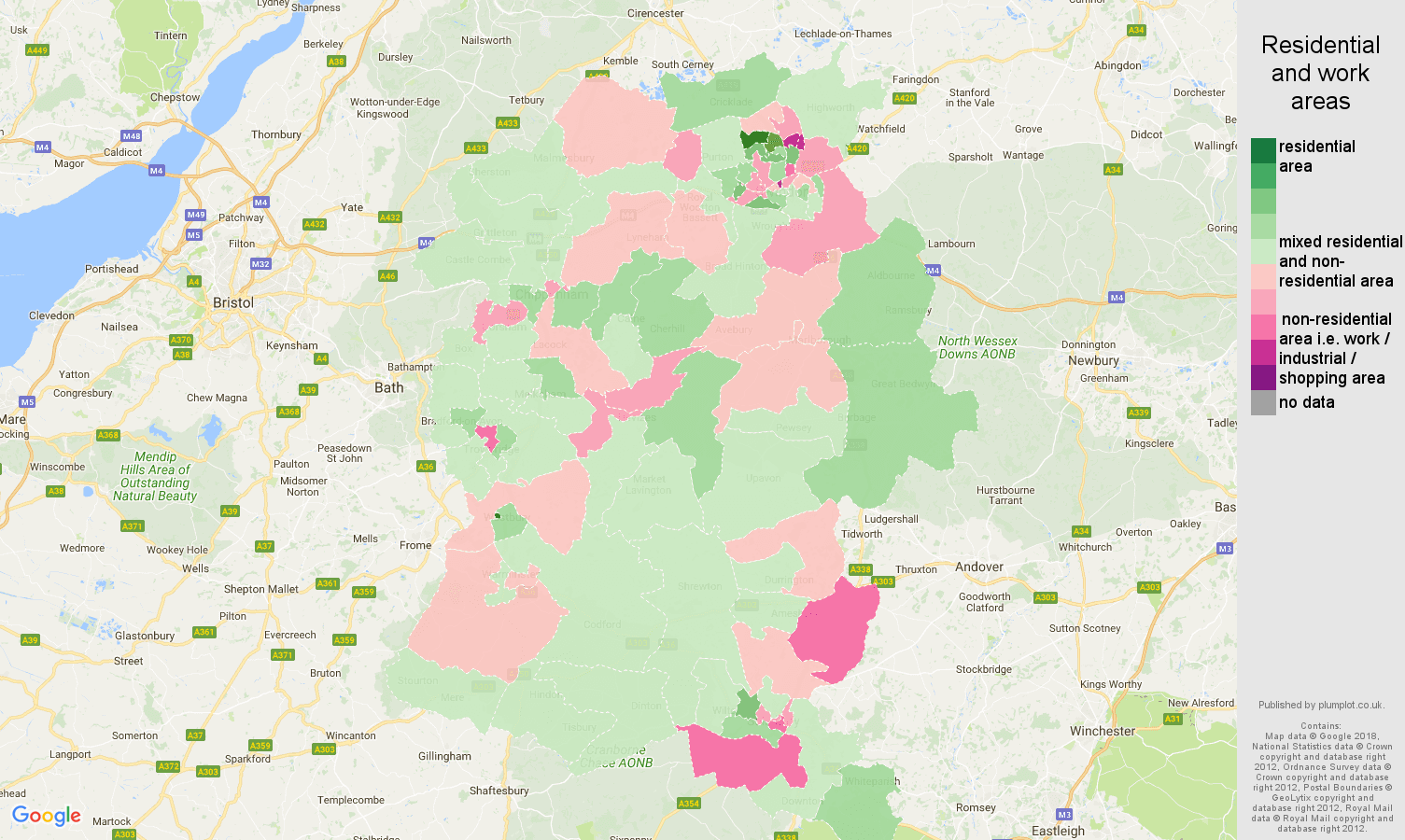 Wiltshire residential areas map