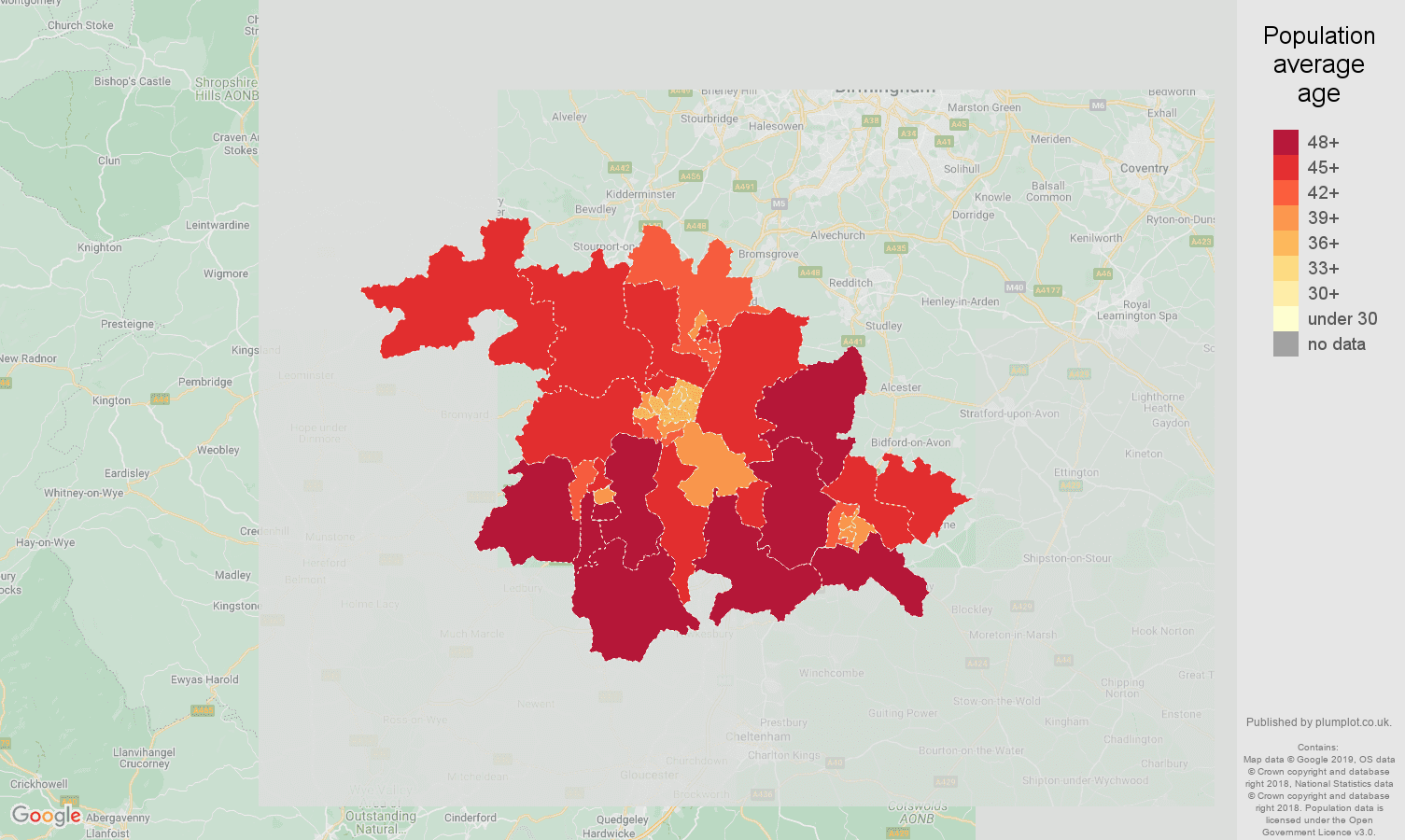 Worcester population stats in maps and graphs.