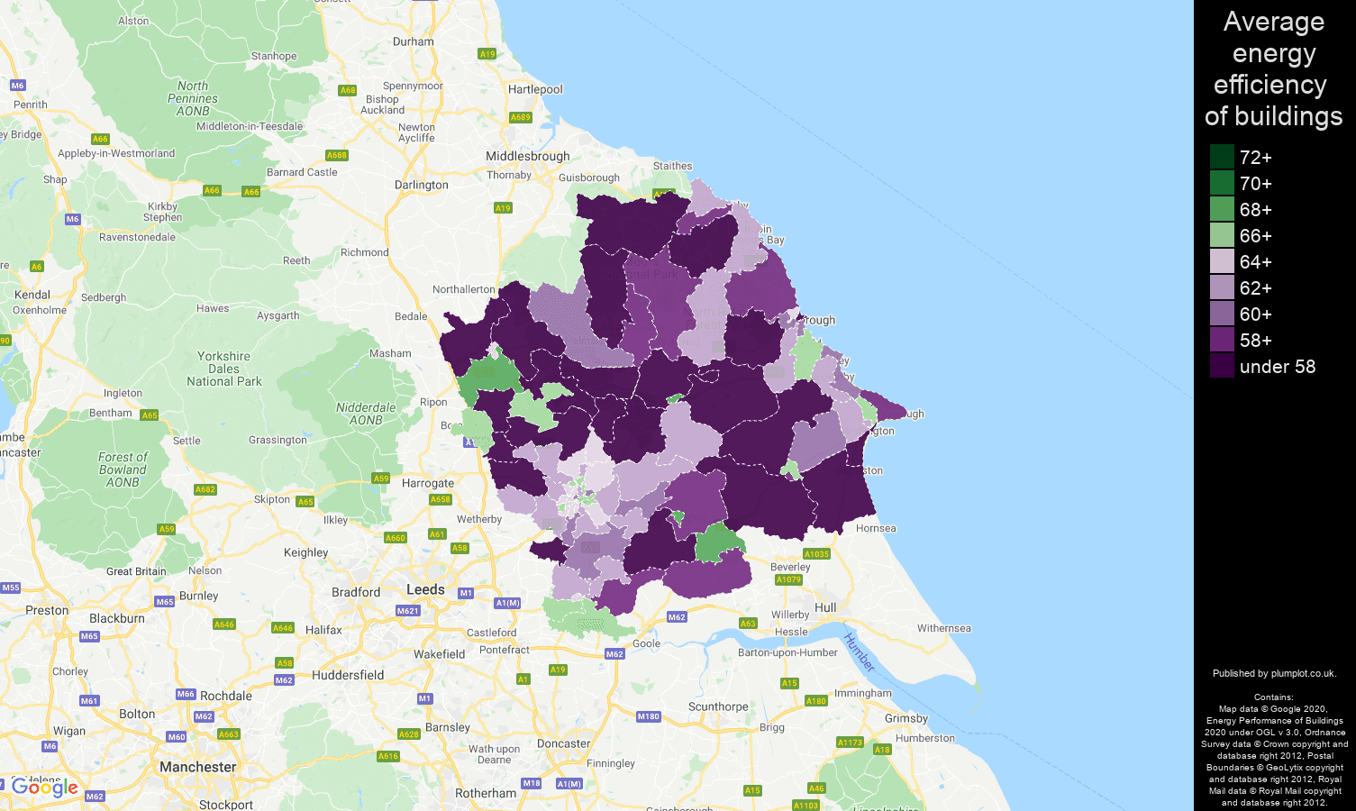York map of energy efficiency of properties