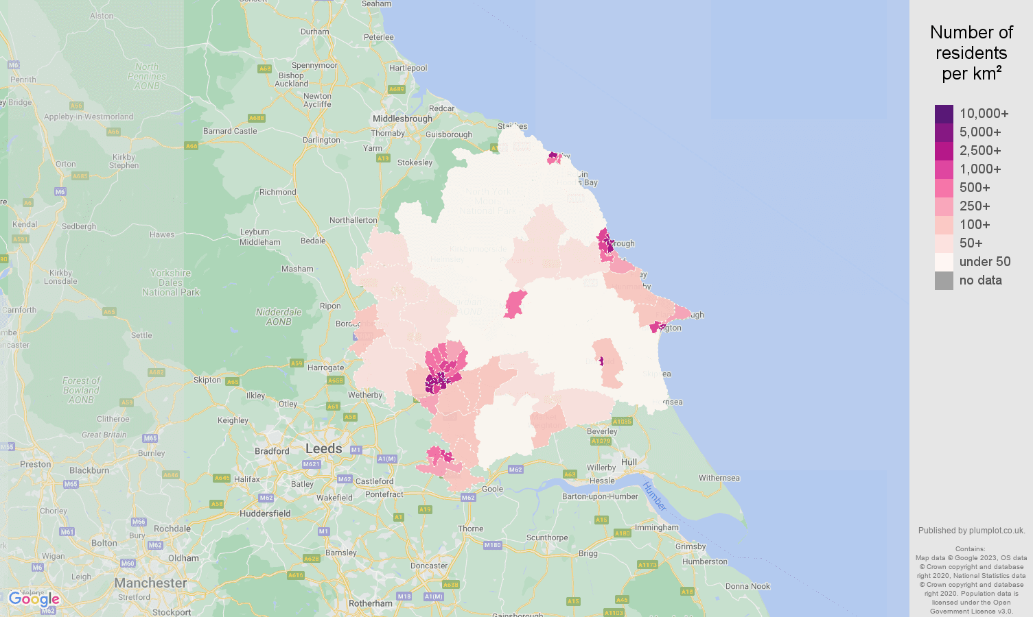 York population stats in maps and graphs.