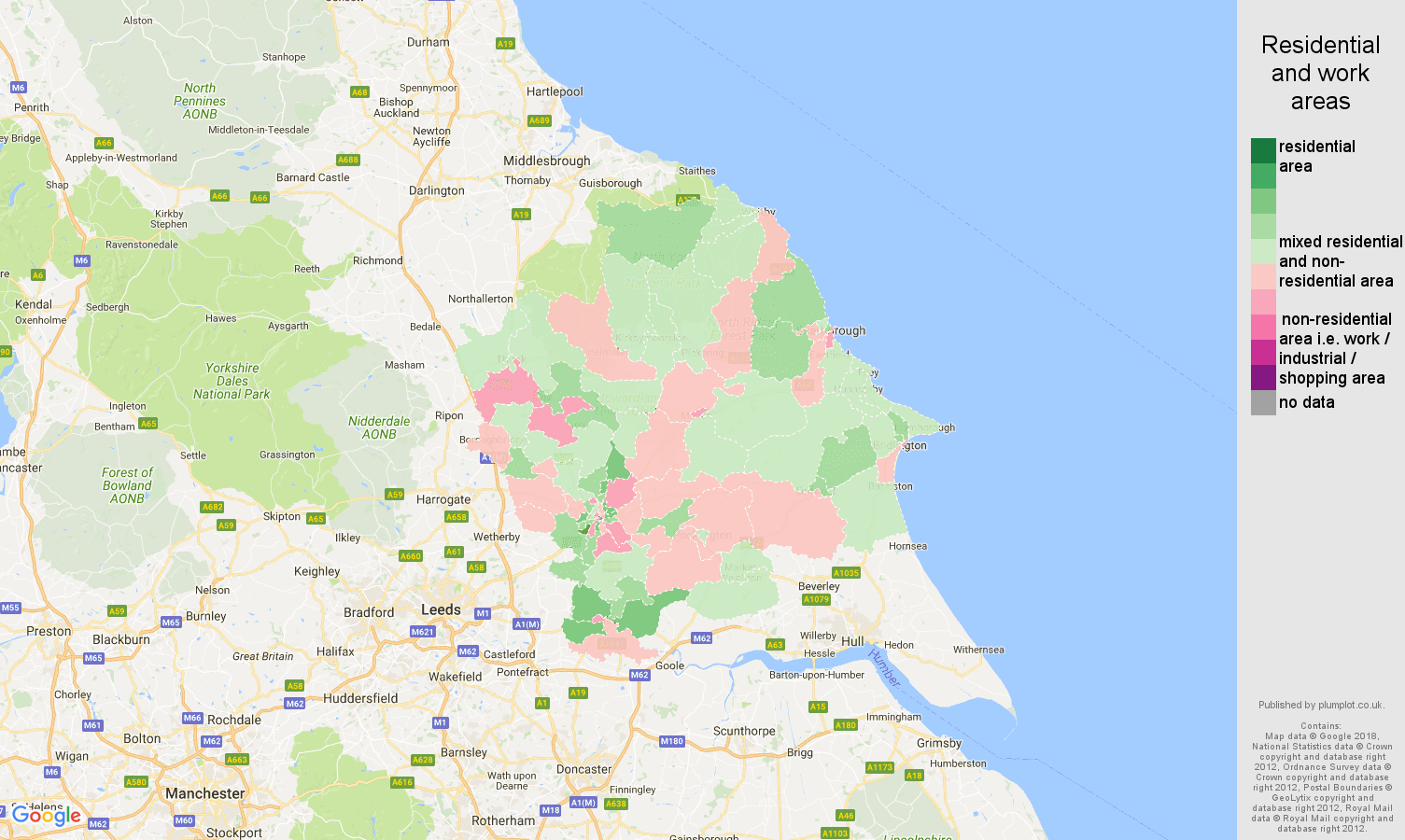 York residential areas map