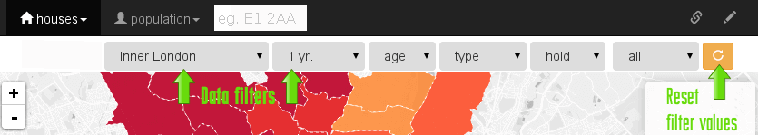 Inner London average property price heat map