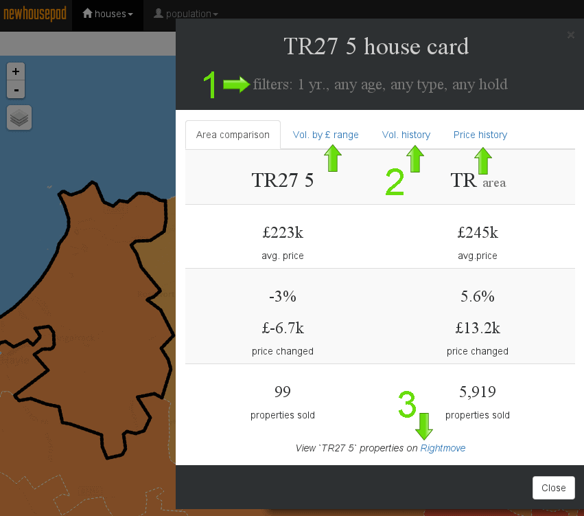 Truro average property price map