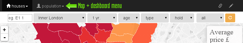 Inner London average property price heat map